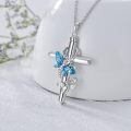 wholesale 925 Sterling Silver Cross Cremation Urn Memorial Pendant Necklace With Crystal Dragonfly-0-4