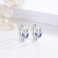 wholesale 925 Sterling Silver Blue Crystal Cow Stud Earrings for Sensitive Ears-0-2