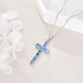 wholesale 925 Sterling Silver Abalone Shell Inlay Cross Pendant Necklace for Women and Men-0-3