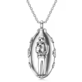 TOUPOP Stainless Steel Cubic Zirconia Two Side Dad Cremation Urn Necklace-0-4