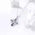 wholesale 925 Sterling Silver Abalone Shell Trinity Knot Pendant Necklace Wholesale for Women Men Irish Celtic s 45cm Chain Length-0-3
