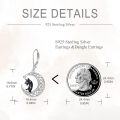 wholesale 925 Sterling Silver Black Cat Moon Star Drop Earrings-0-4