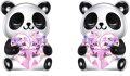 wholesale 925 Sterling Silver Panda Heart Stud Earrings Adorable Animal  for Women Girls-0-0