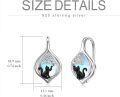wholesale 925 Sterling Silver Moonstone Black Cat Tree of Life Dragonfly Infinity Drop Earrings-0-4
