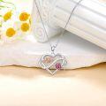 wholesale 925 Sterling Silver Pink Rose Heart Sunflower Pendant Necklace for Mom-0-2