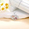 wholesale 925 Sterling Silver Mom Infinity Heart Necklace With Pink Rose-0-2