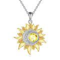 wholesale 925 Sterling Silver Sun & Moon Starburst Pendant Necklace - Vintage Celestial s for Women/Men-0-0