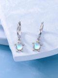 wholesale 925 Sterling Silver Turtle Moonstone Drop Earring Gift for Her-0-3