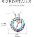 wholesale 925 Sterling Silver Rainbow Crystal Gymnastics Ballerina Pendant Necklace USA Sports s for Women Girls-0-5