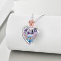 wholesale 925 Sterling Silver I Love You Grandma Necklace with Rose Flower and Heart Crystal Pendant for Women-0-3