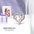 TOUPOP 925 Sterling Silver Mom Birthflower Necklace For Women-0-3