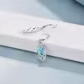 wholesale 925 Sterling Silver Black and White Opal Celtic Knot Drop Earrings Wholesale with Leverbacks for Women-0-11