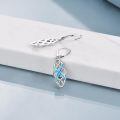 wholesale 925 Sterling Silver Blue Cubic Zirconia Infinity Knot Leverback Drop Earrings For Women-0-11