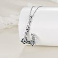 wholesale 925 Sterling Silver Viking Axe Pendant Necklace Thor Hammershead Weapon Jewelry-0-2