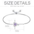 TOUPOP Sterling Silver Birthstone Cross Heart Bracelet Fine Jewelry Gifts-0-5