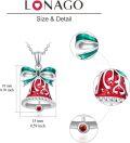 wholesale 925 Sterling Silver Red Enamel Bow Tie Christmas Tree Pendant Necklace-0-3
