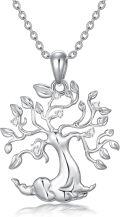 wholesale 925 Sterling Silver Cubic Zirconia Tree of Life Pendant Necklace for Women Family s-0-0