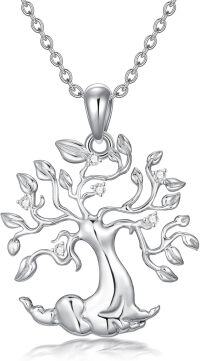 wholesale 925 Sterling Silver Cubic Zirconia Tree of Life Pendant Necklace for Women Family s-tree of life-style 14