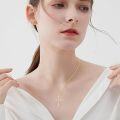 wholesale 14K Gold Guardian Angel Cross Pendant Necklace for Women - Christmas Gift-0-5