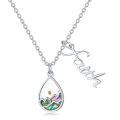 wholesale 925 Sterling Silver Abalone Shell Mountain Faith Pendant Necklace for Women-0-0