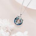 wholesale 925 Sterling Silver Dancing Ballerina Pendant Music Notes Blue Crystal Necklace for Women Girls Gifts-0-4