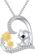wholesale 925 Sterling Silver Moon Sunflower Koala Pendant Necklace s for Women-0-0
