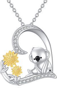 wholesale 925 Sterling Silver Moon Sunflower Koala Pendant Necklace s for Women-Koala Necklace