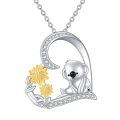 wholesale 925 Sterling Silver Moon Sunflower Koala Pendant Necklace s for Women-0-0