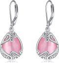 wholesale Sterling Silver Moonstone Leverback Teardrop Dangle Earrings for Women-0-78