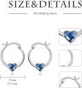 wholesale 925 Sterling Silver Blue Crystal Butterfly Hoop Earrings 20mm Austrian-0-5