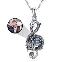 wholesale 925 Sterling Silver Labradorite and Moonstone I Love You Celtic Dragon Pendant Necklace for Women Men Couples  43cm Chain Length-03-Music Note Dragon-Photo