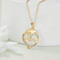 wholesale 925 Sterling Silver Crystal Heart Graduation Cap Pendant Necklace for Women and Girls-0-2