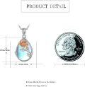 wholesale 925 Sterling Silver Rose Blue Opal Birth Flower Necklace Pendant s for Women-0-1