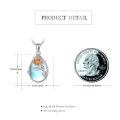 wholesale 925 Sterling Silver Teardrop Pendant With Rose Design Necklace-0-1