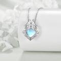 wholesale 925 Sterling Silver Blue Opal Winged Heart Pendant Necklace for Women-0-2