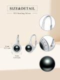TOUPOP 14K Gold Freshwater Cultured Tahitian Black Pearl Stud Earrings-0-4