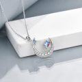 wholesale 925 Sterling Silver Moonstone Moon Star Necklace Sun, Moon & You Gift for Love & Health-0-2