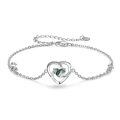 wholesale 925 Sterling Silver Heart Bracelet With Green Gemstone-0-0