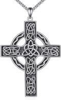 wholesale 925 Sterling Silver Celtic Knot Cross Pendant Necklace with Chain 24-0-0