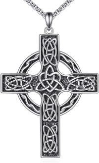 wholesale 925 Sterling Silver Celtic Knot Cross Pendant Necklace with Chain 24-Celtic
