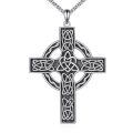wholesale 925 Sterling Silver Celtic Knot Cross Pendant Necklace with Chain 24-0-0