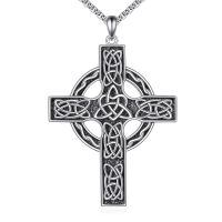 wholesale 925 Sterling Silver Celtic Knot Cross Pendant Necklace with Chain 24-Celtic