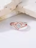 TOUPOP 14k Gold Plated Sterling Silver Moissanite Engagement Ring-0-5