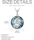 wholesale TOUPOP Gifts For Women Initial Necklace Sterling Silver Letter A Pendant Necklaces With Blue Circle Crystal Birthday Initial Jewelry For Mom Grandma Her Wife Mother's Day -0-3