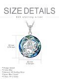 TOUPOP Sterling Silver Blue Crystal Letter A Necklace For Women-0-3