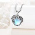 wholesale 925 Sterling Silver Moonstone Raven Pendant Gothic Jewelry for Women and Men -0-3