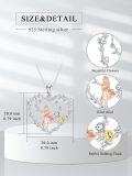 wholesale 925 Sterling Silver Alice In Wonderland Rabbit & Clock Heart Pendant Necklace Gift For Women-0-4