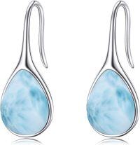 wholesale Sterling Silver Threader Earrings Long Dangle Piercing Jewelry for Women-Larimar pull through earrings