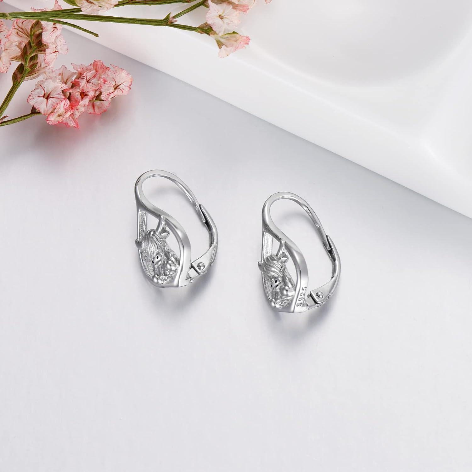 wholesale 925 Sterling Silver Highland Cow Teardrop Dangle Drop Hoop Earrings for Women Birthdays Anniversaries Gifts-0-1