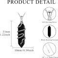 wholesale 925 Sterling Silver Black Onyx Stone Snake Tail Wrap Pendant Necklace for Women-0-4